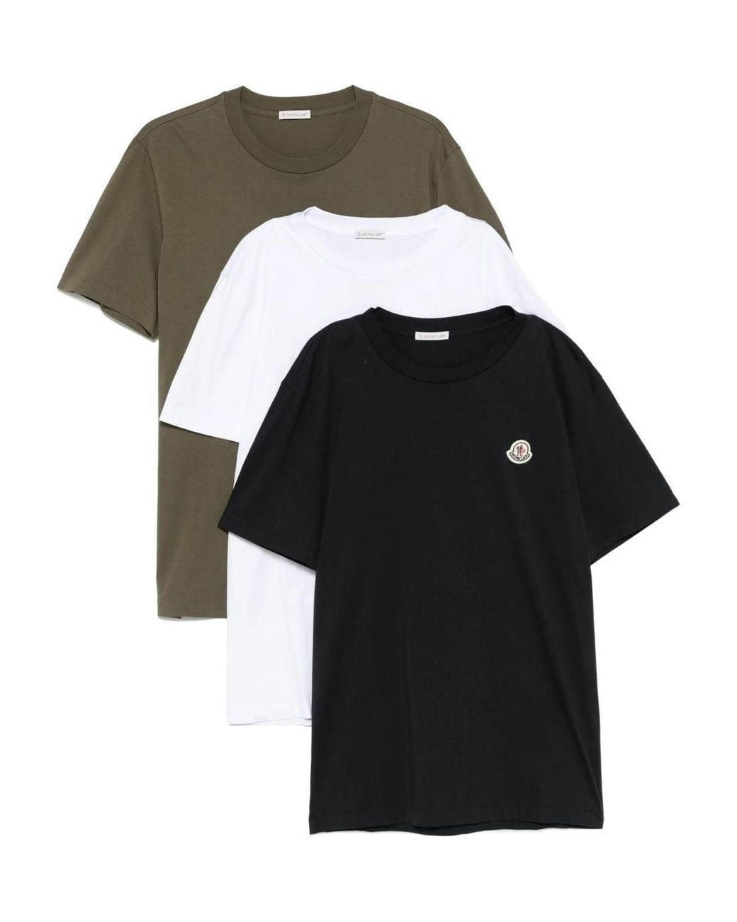 Moncler Black Logo-Patch T-Shirt 3-Pack for men