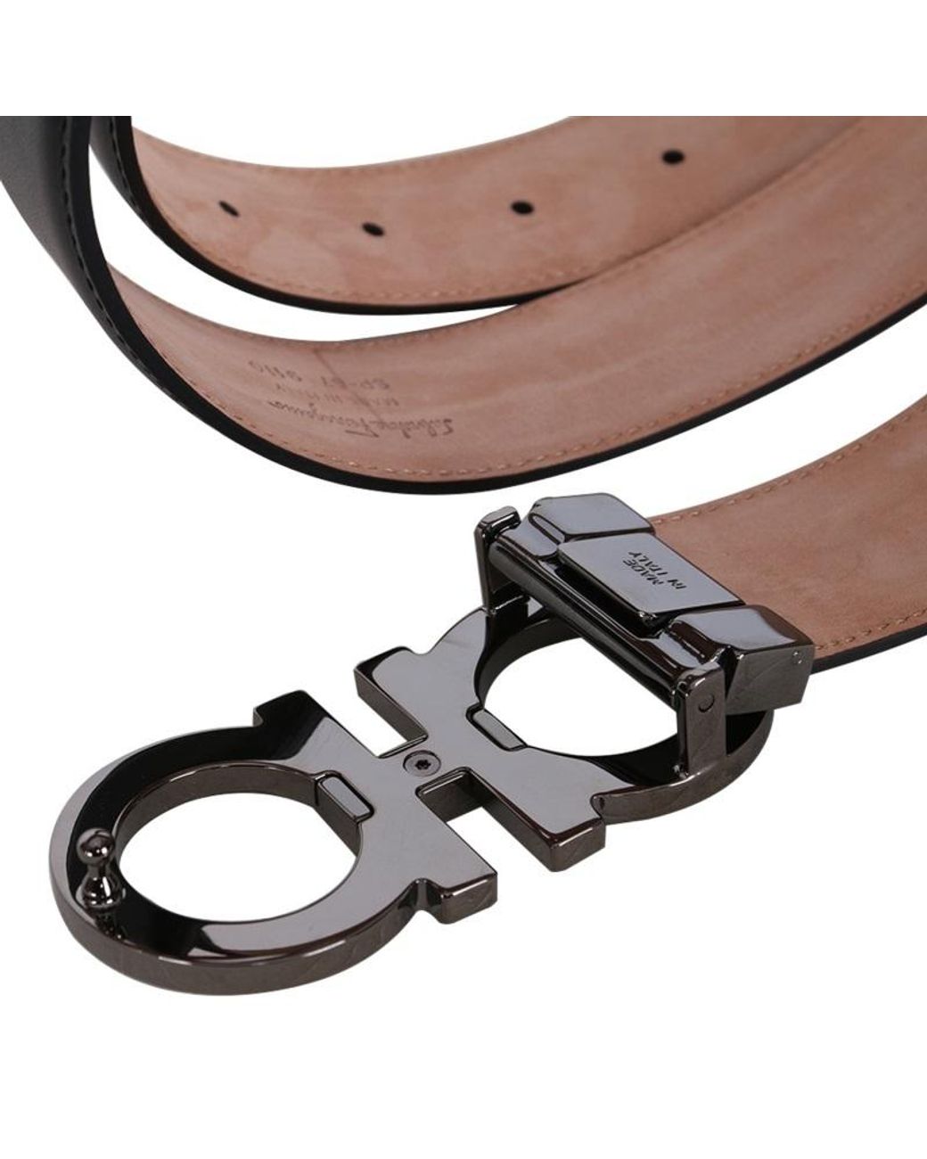 Ferragamo White Logo Buckle Belt for men