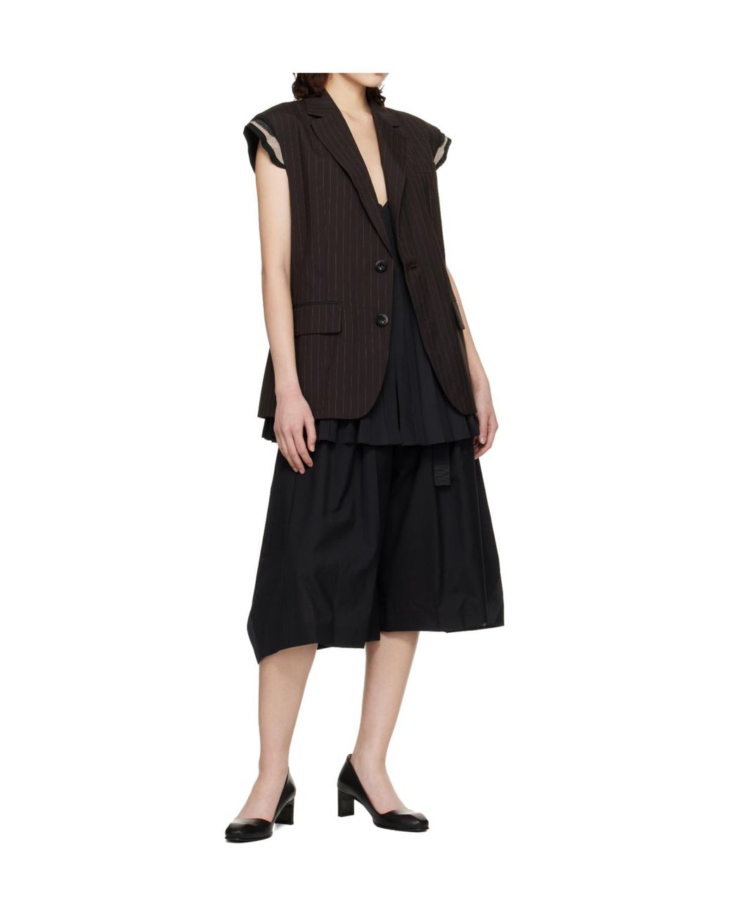 Sacai Black Striped Vest