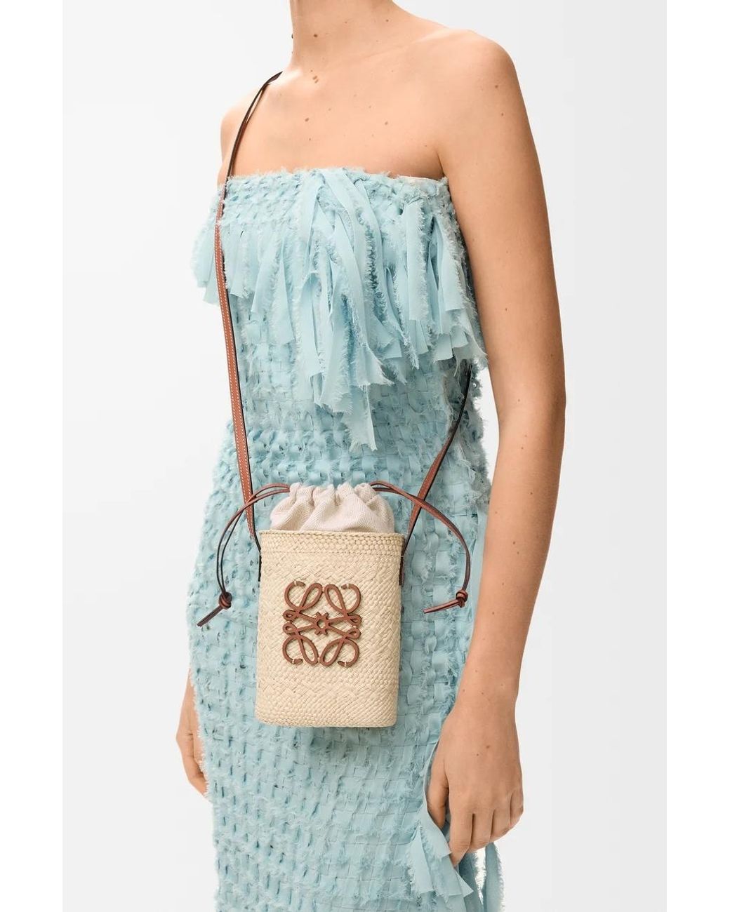 Loewe White Drawstring Bucket Bag