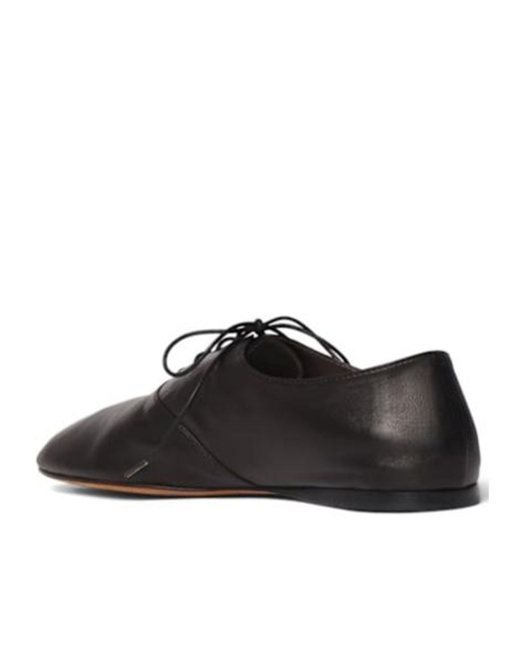 The Row Black Awar Leather Lace-Up Shoes