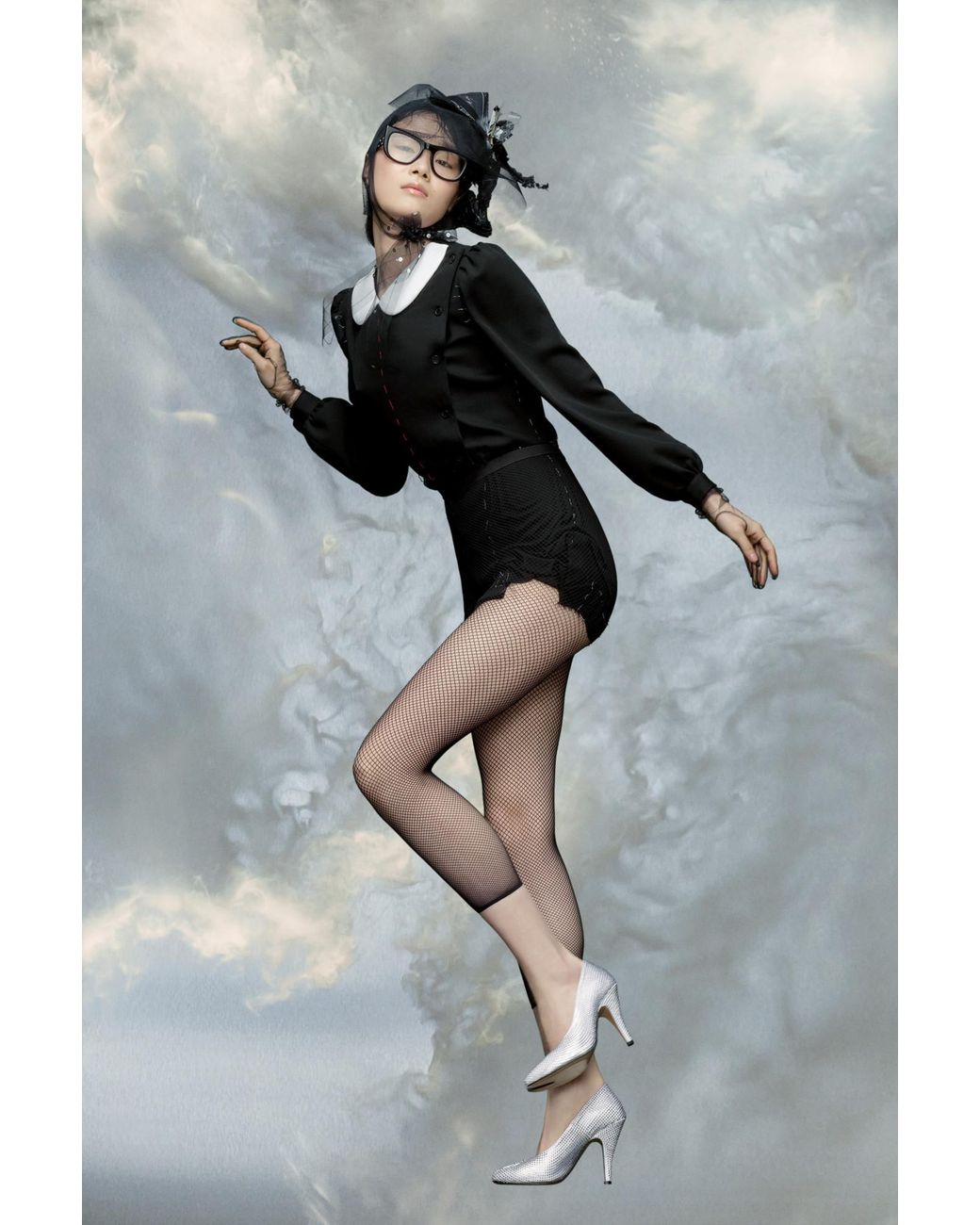 Maison Margiela Black Long Sleeved Belted Dress