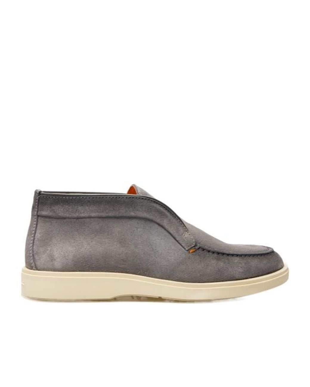 Santoni Gray Suede Desert Boots for men