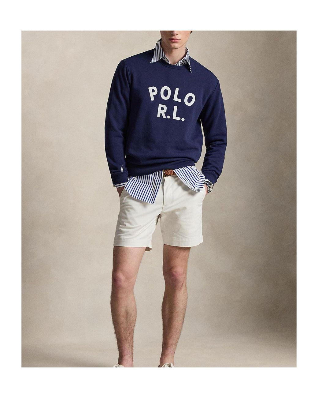 Polo Ralph Lauren Blue Minimalist Long-Sleeve Casual Sweatshirt for men