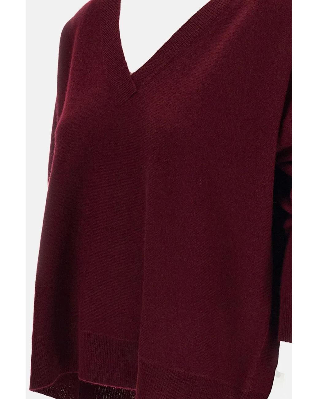 Lisa Yang Red V-Neck Knitted Sweater