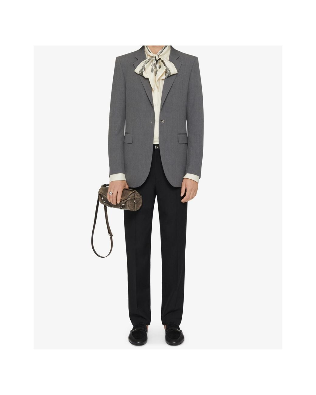 Givenchy Gray 2G Clip Slim-Fit Jacket for men