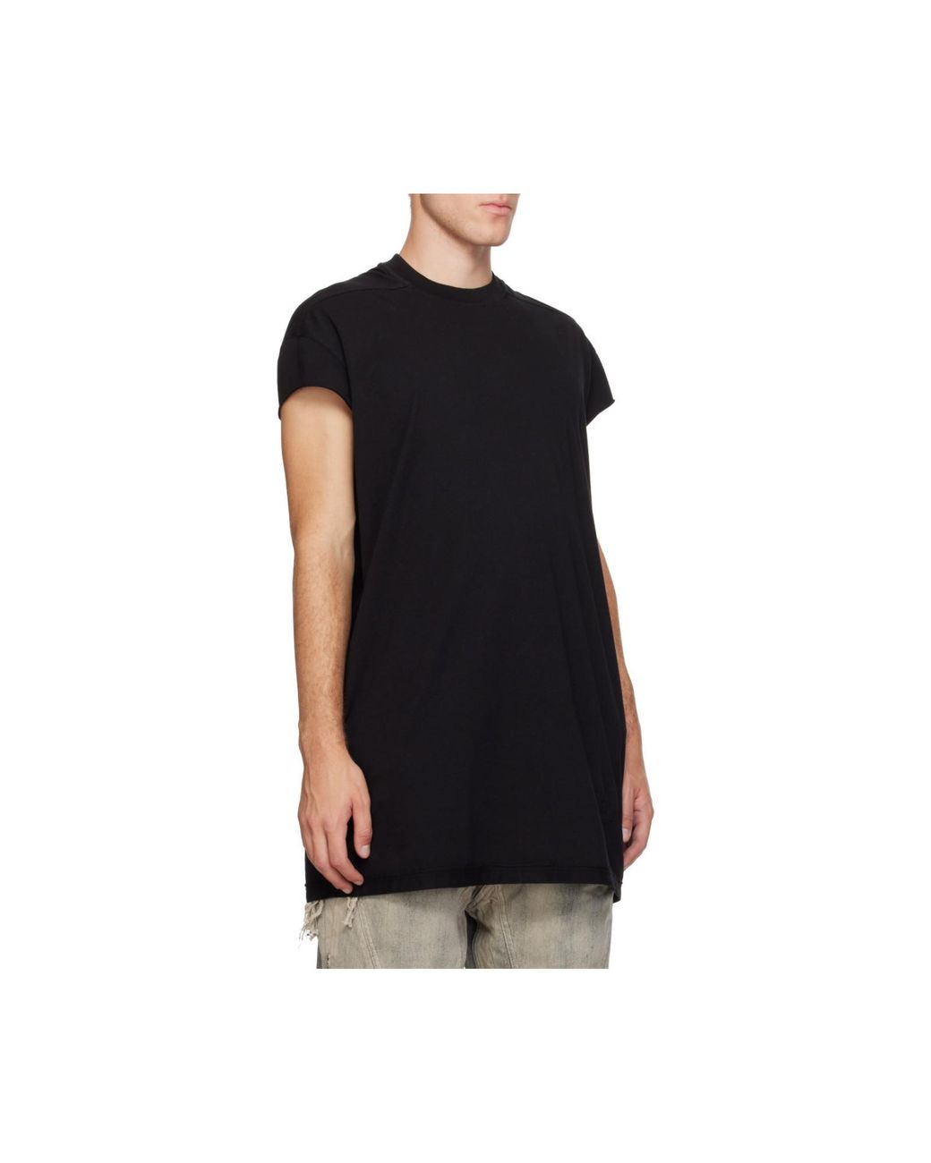 Rick Owens Black Longline T-Shirt for men