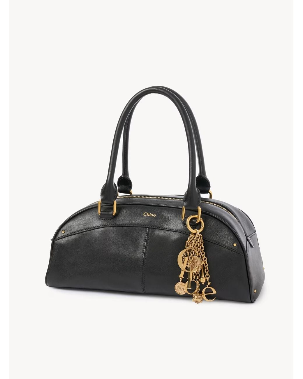 Chloé Black Chloé Bowling Zipped Top Handle Bag