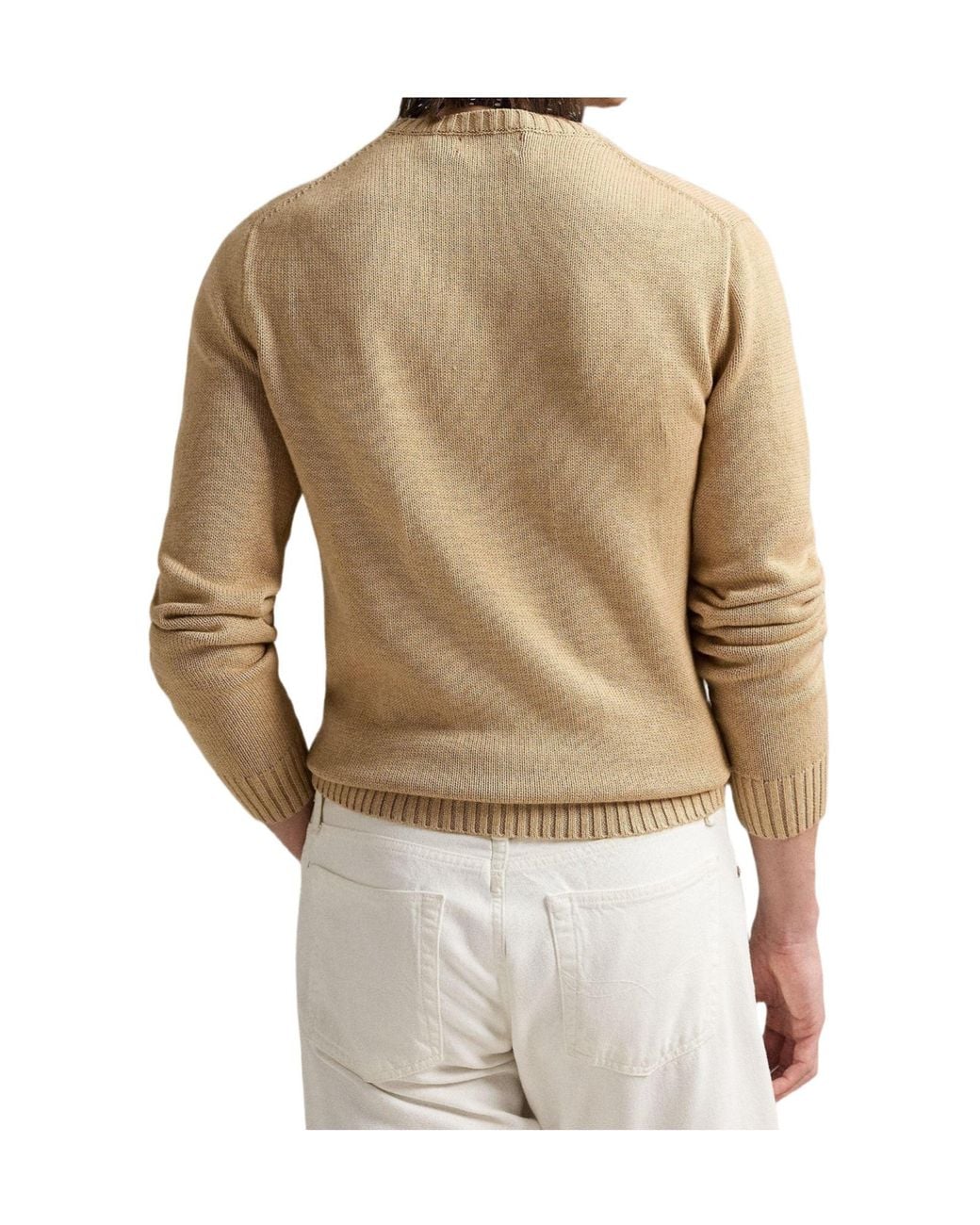 Polo Ralph Lauren White Solid Crew Neck Knit Sweater for men