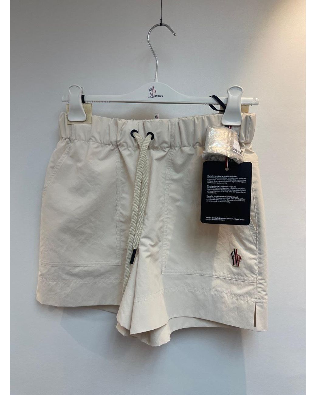 Moncler White Grenoble Elasticated Logo Shorts