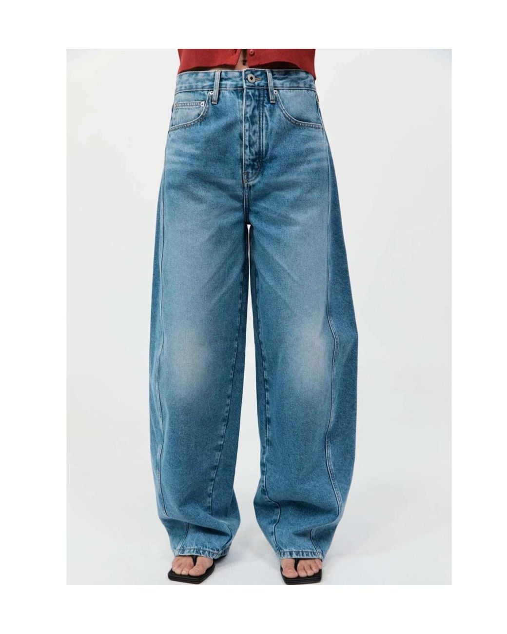St. Agni Blue Faded Lantern Jeans Pants