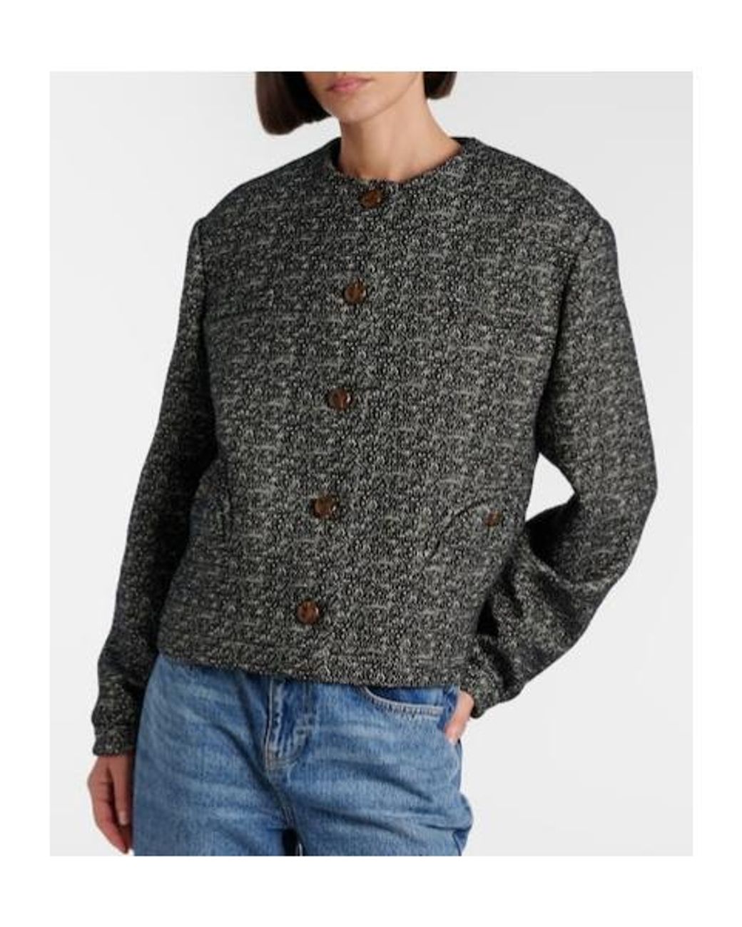 Blazé Milano Gray Mélange Cotton-Blend Jacket