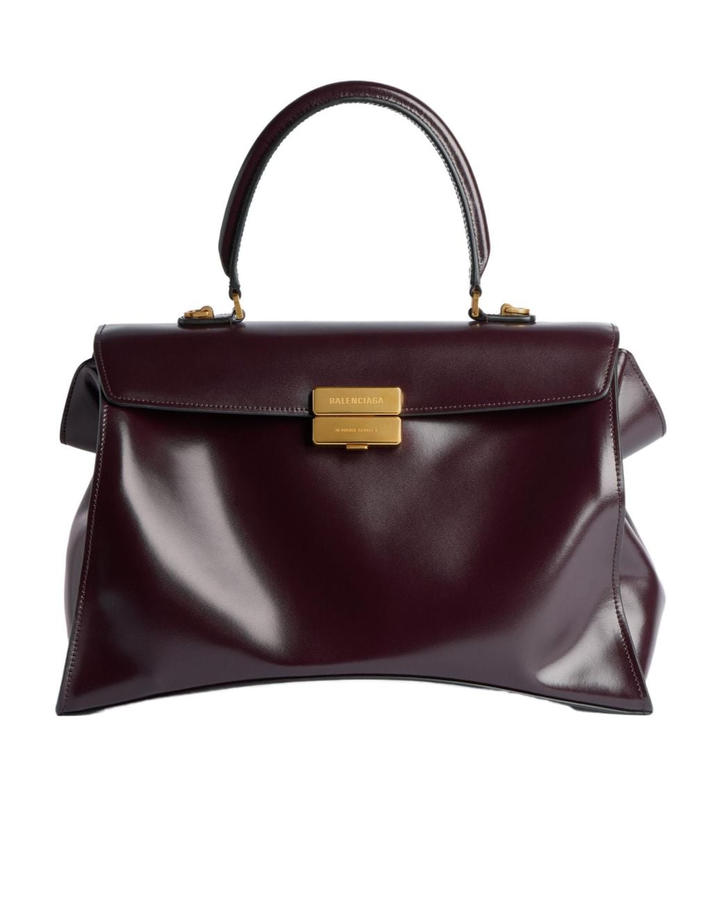 Balenciaga Purple Hourglass Avenue Top Handle Bag Medium