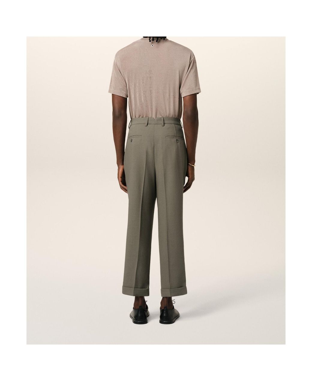 AMI Gray Tailored Trousers for men