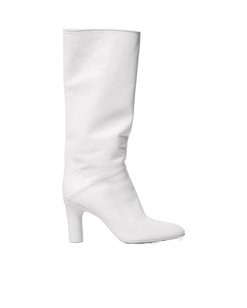 Céline White Round-Toe Tall Boots