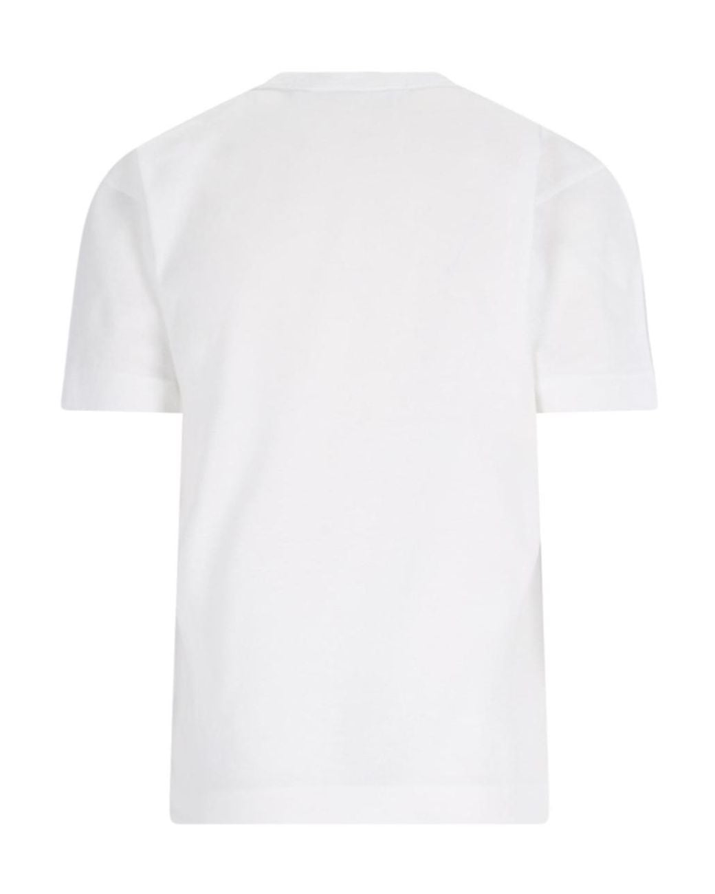 COMME DES GARÇONS PLAY White Comme Des Garçons Play Logo Detailed Crewneck T-Shirt for men