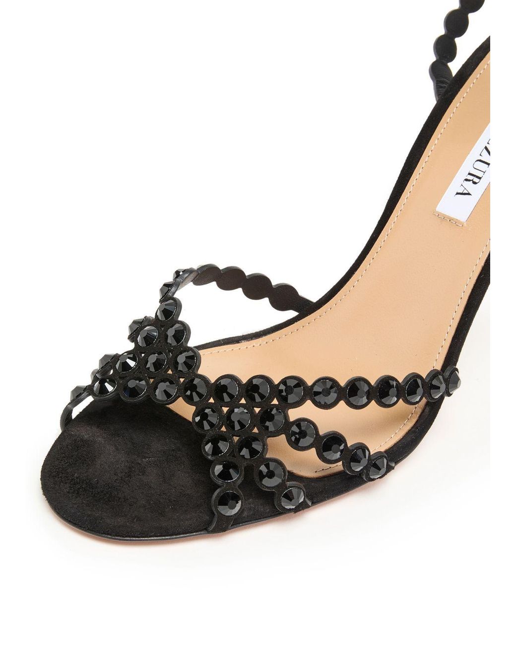 Aquazzura Black Open-Toe High-Heeled Sandals