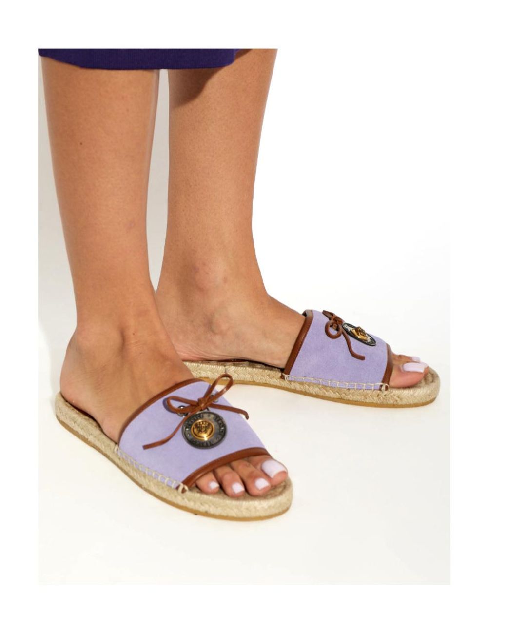 Versace Purple Lola Medallion Slides