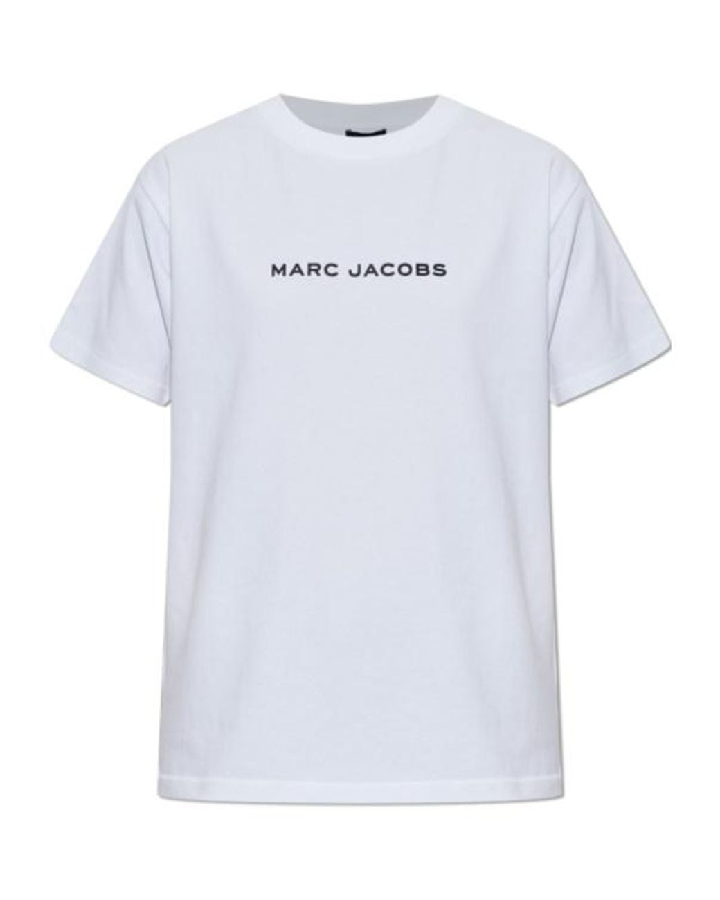 Marc Jacobs White Logo Printed Oversized Crewneck T-Shirt