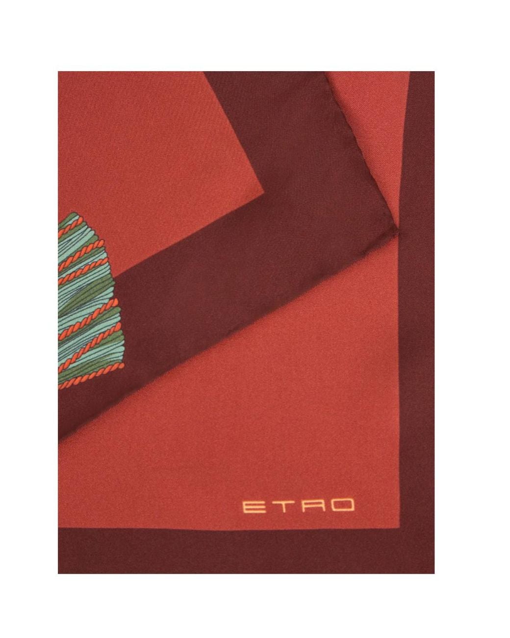 Etro Red Tassel Printed Scarf