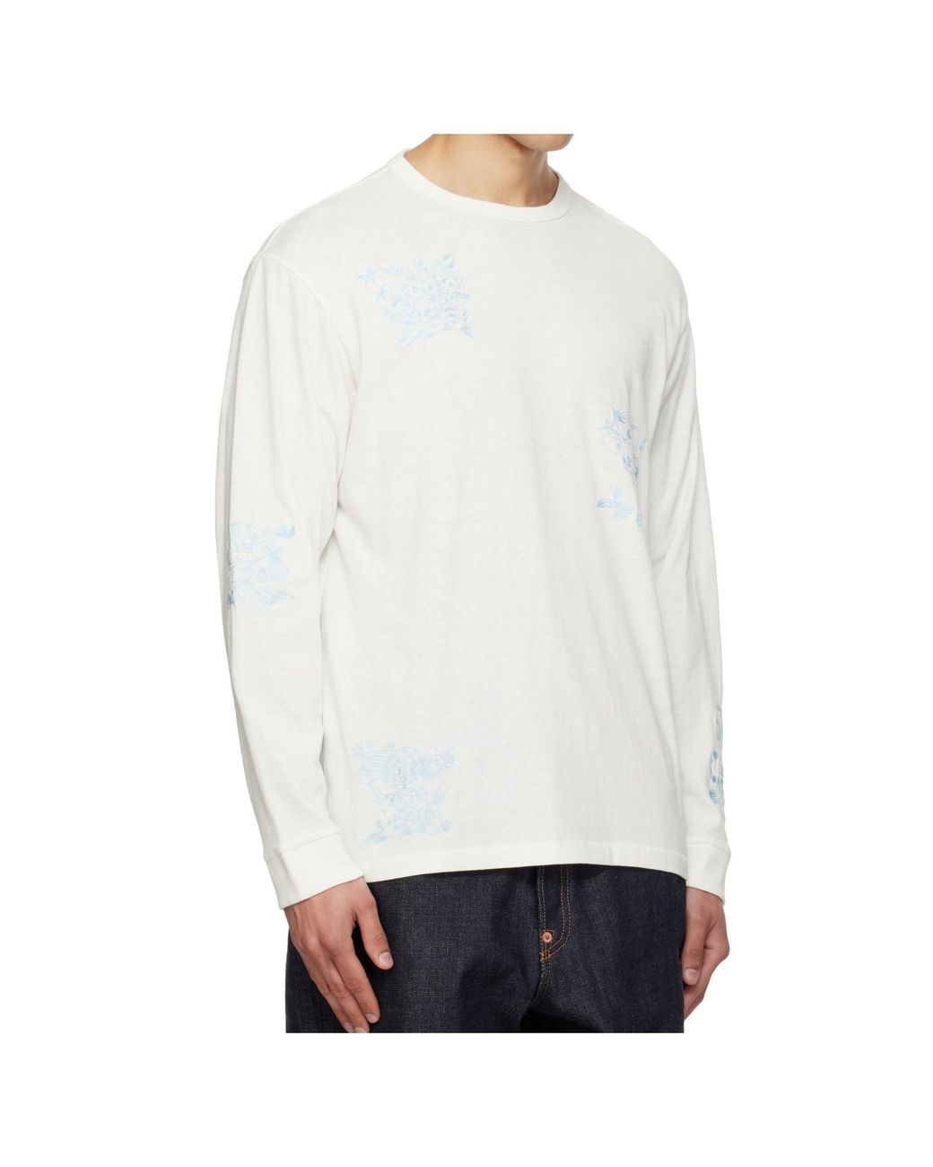 KENZO White Cartoon Print Long Sleeve T-Shirt for men