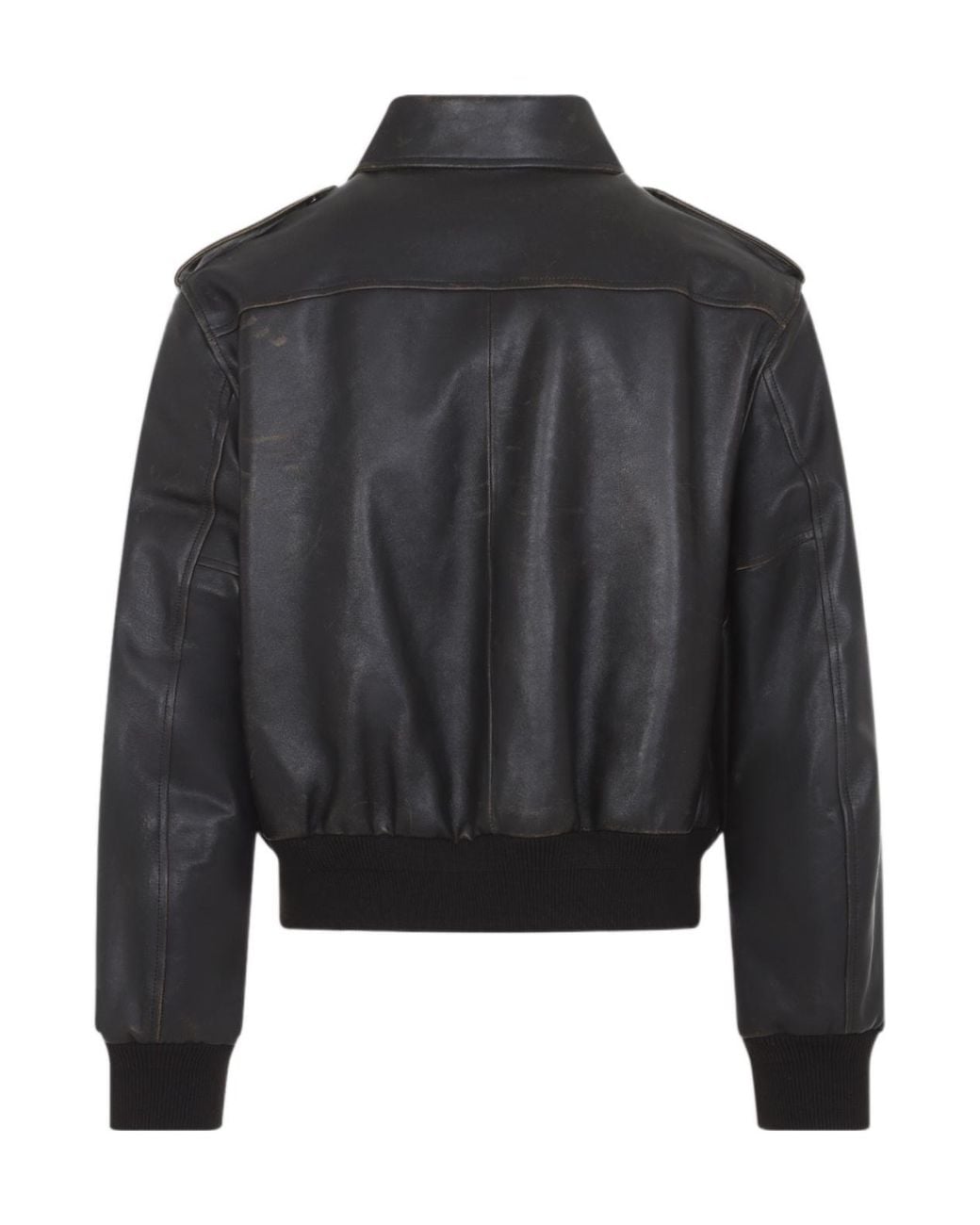 Jil Sander Black Leather Blouson Jacket for men