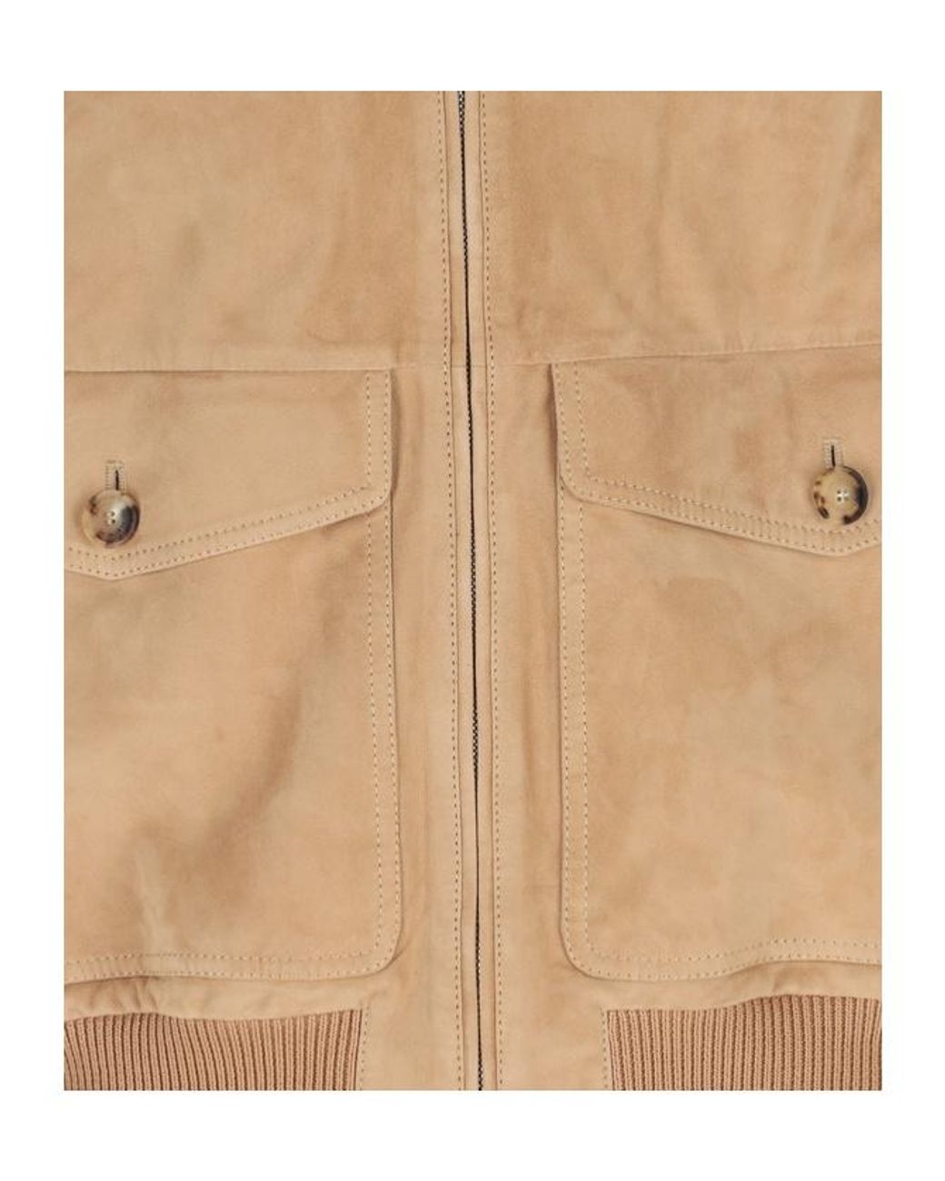 Brunello Cucinelli Natural Suede Padded Gilet for men