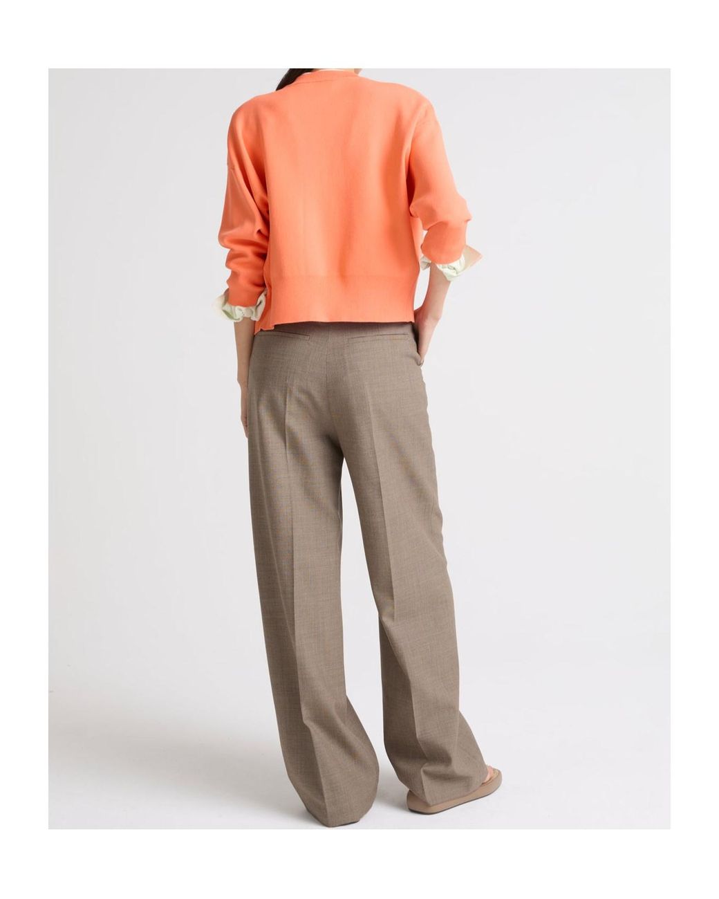 Yves Salomon Orange Cropped Cardigan
