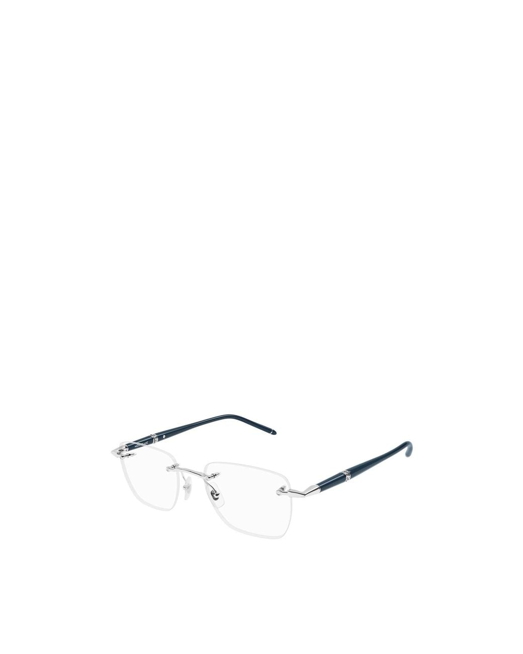 Montblanc White Eyewear Square Frame Glasses for men