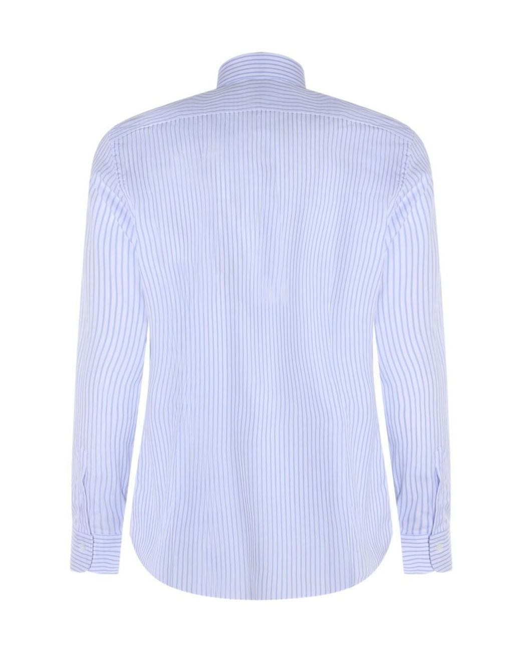 Mazzarelli Blue Striped Long-Sleeve Shirt for men