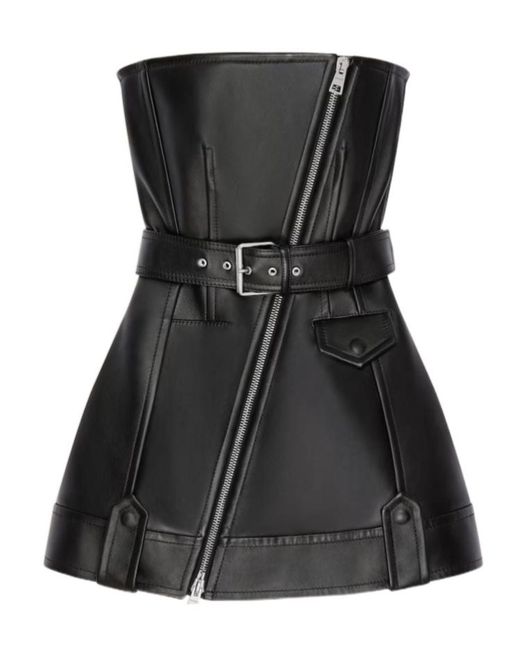 Givenchy Black Mini Bustier Biker Dress