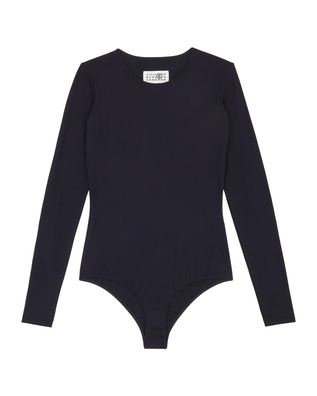 MM6 by Maison Margiela Blue Long-Sleeved Crewneck Bodysuit