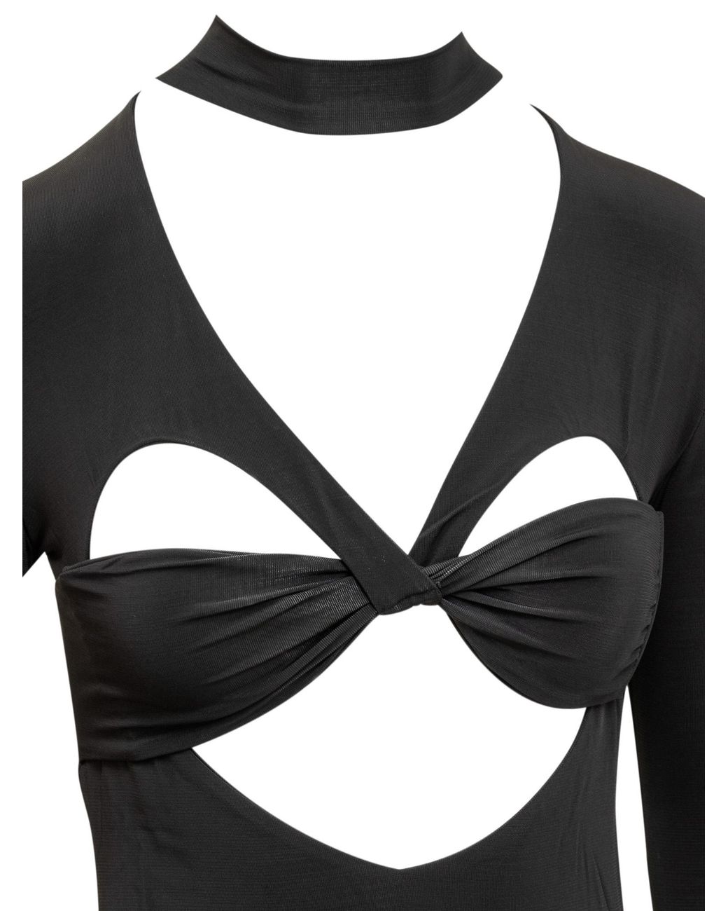 Ambush Black Heart Cut-Out Turtleneck Top