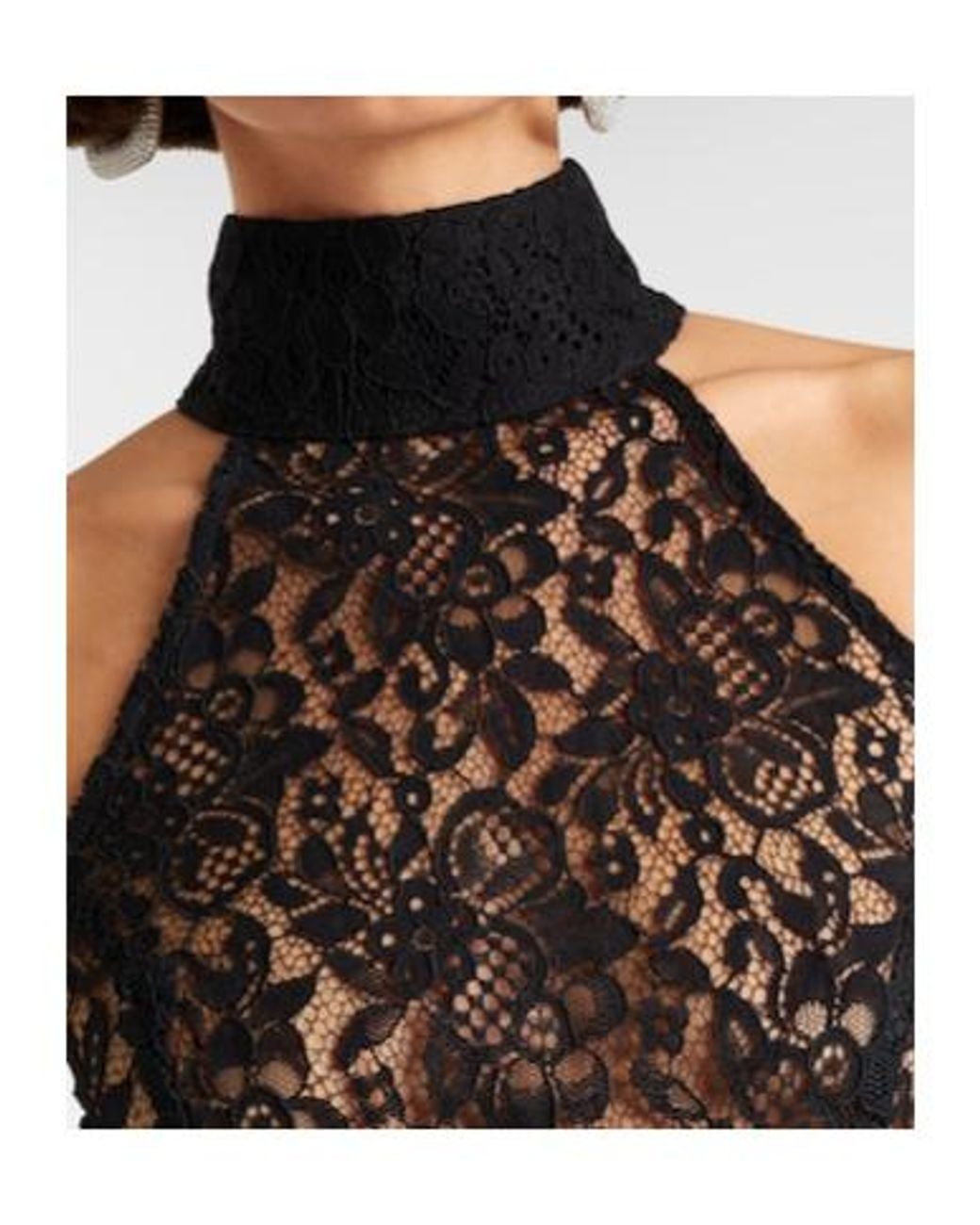 Rebecca Vallance Black Dixie Draped Halterneck Lace And Taffeta Gown