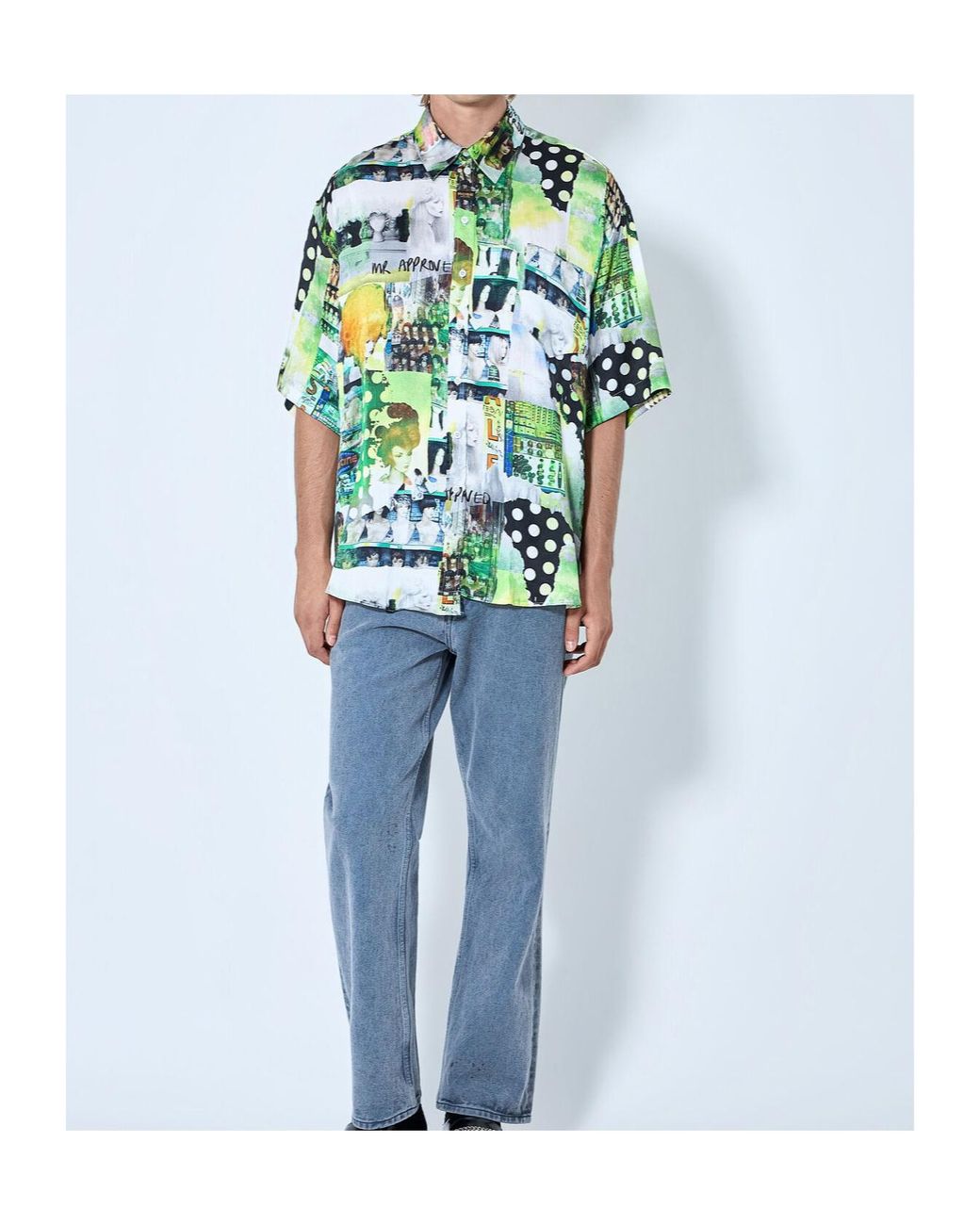 Martine Rose Green Boxy Wrap Shirt for men