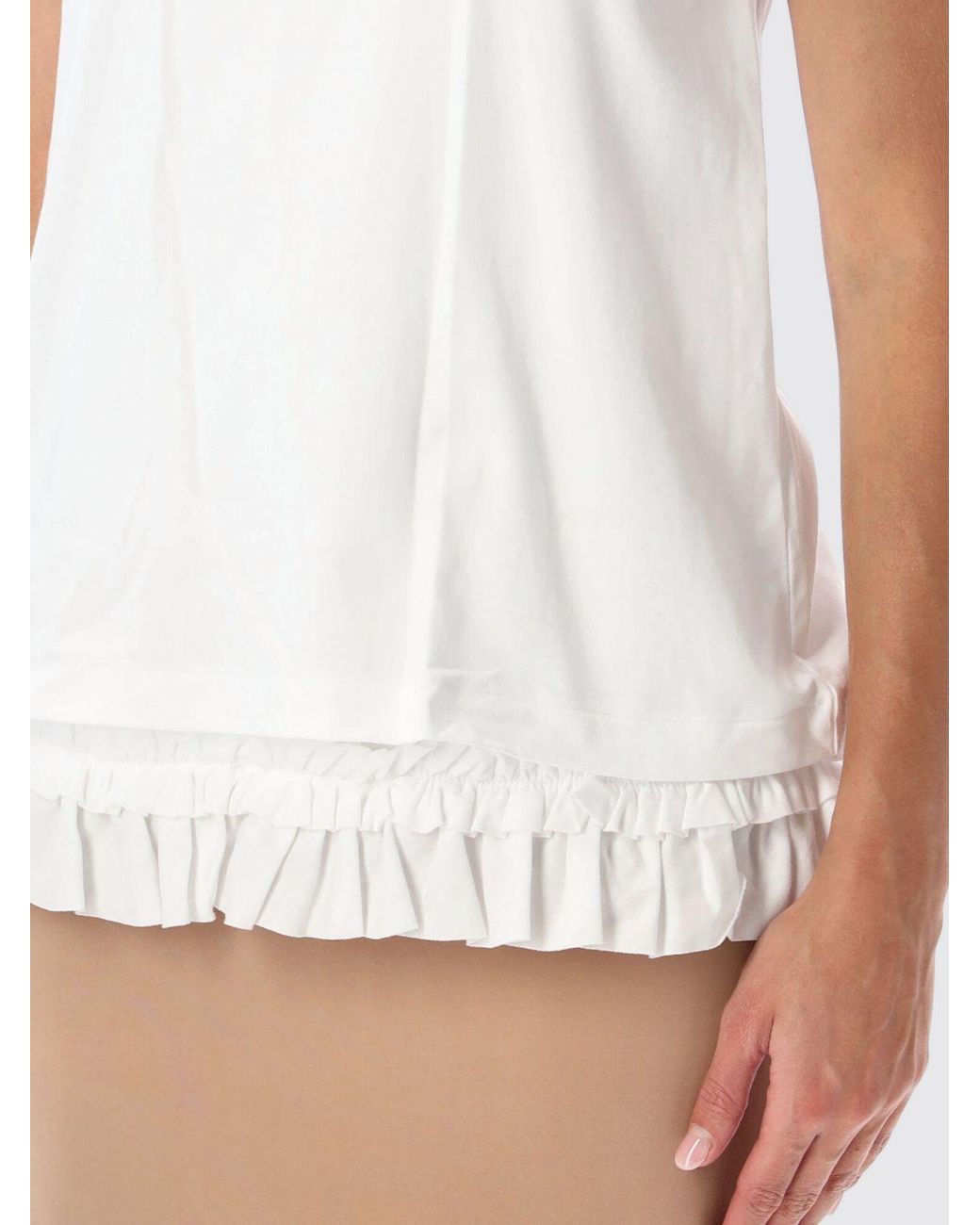 Comme des Garçons White Comme Des Garçons Girl Ruffled-Hem T-Shirt