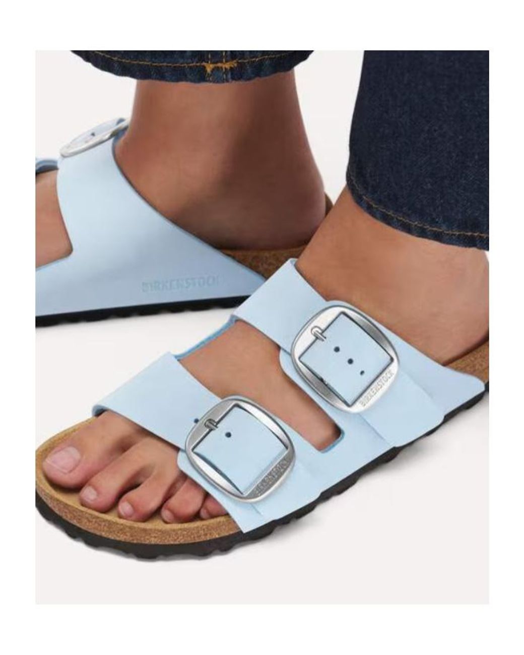 Birkenstock White Two-Strap Flat Sandals