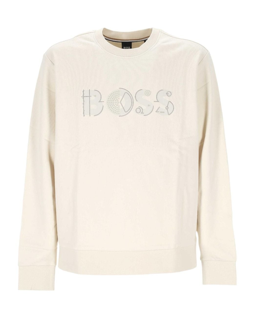 Boss Natural Boss Logo Printed Crewneck Sweatshirt for men