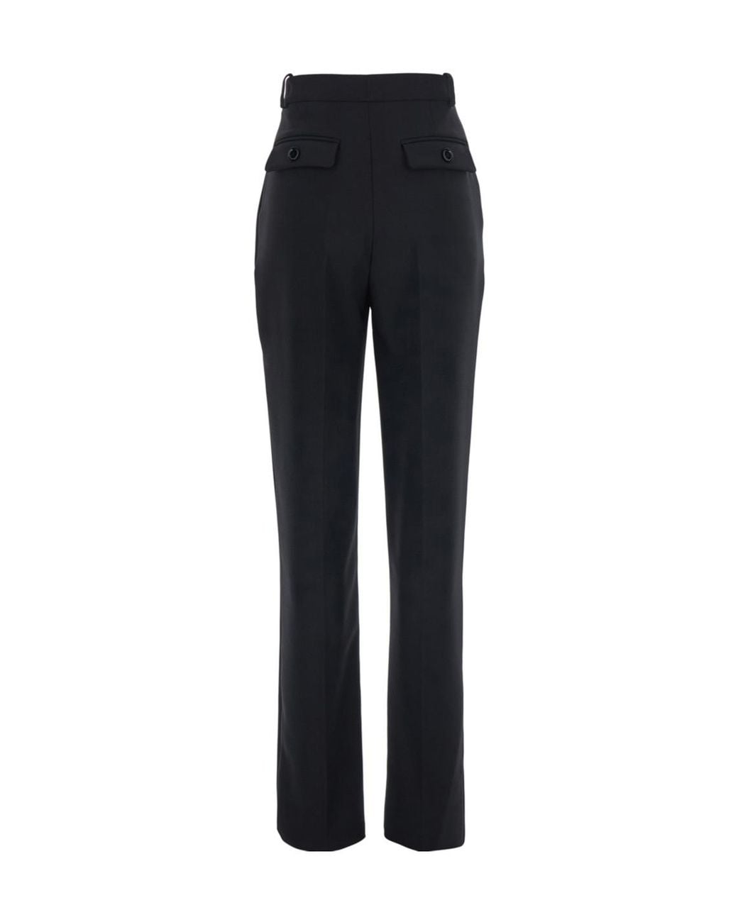 Elisabetta Franchi Black Pleated Straight-Leg Pants