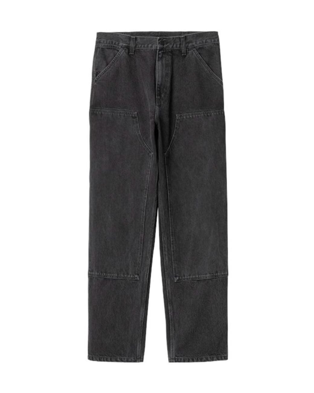 Carhartt Gray Logo-Patch Straight-Leg Jeans for men