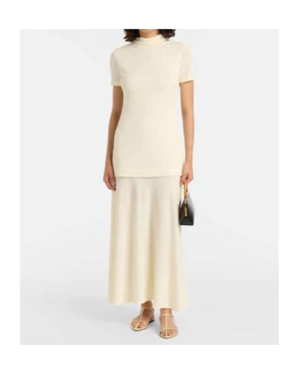 Jil Sander White Layered Crêpe Maxi Dress