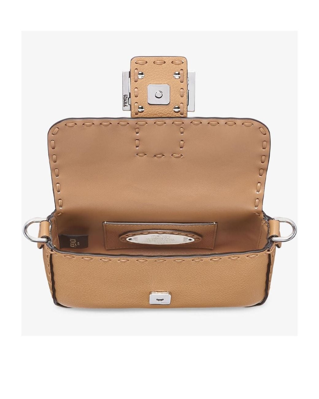 Fendi Metallic Cappuccino-Colored Selleria Bag With 309 Hand-Sewn Stitches