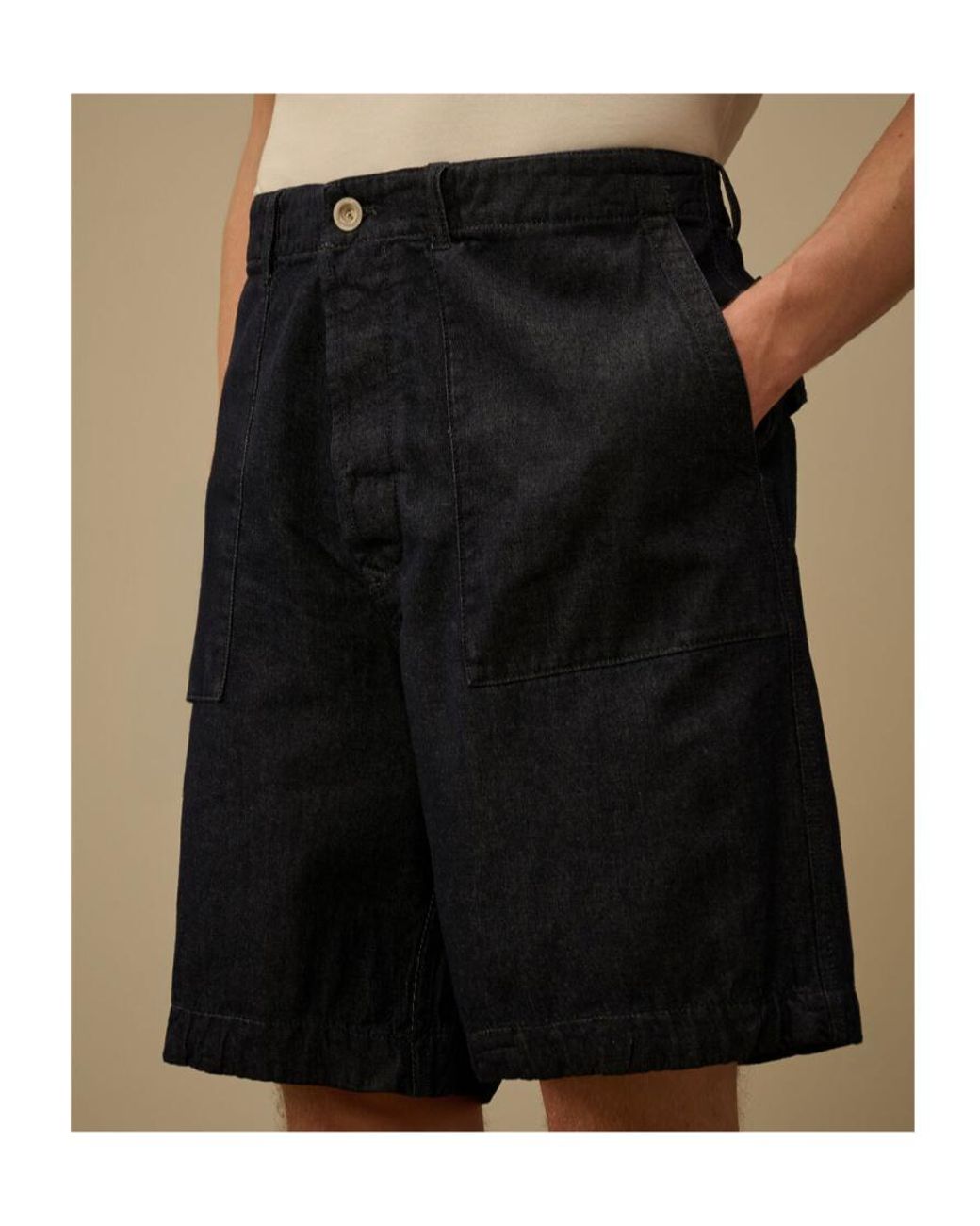 C P Company Black Utility Shorts for men