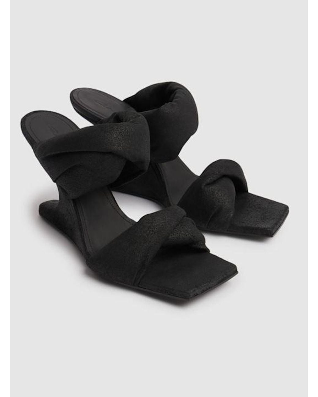 Rick Owens Black Block Heel Mules