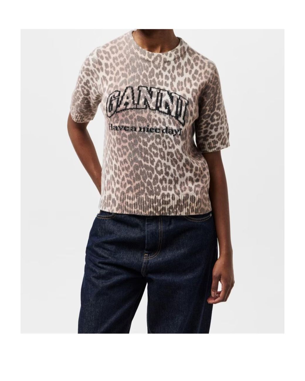 Ganni Brown Print Sweater