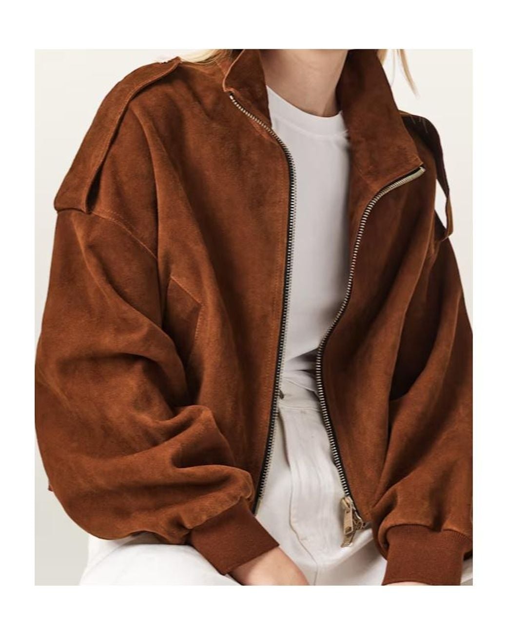 AllSaints Brown Suede Lowden Jacket