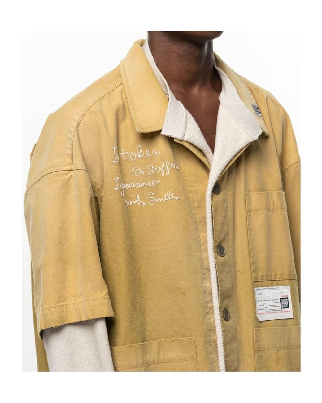 Maison Mihara Yasuhiro Metallic Pullover Layered Shirt for men