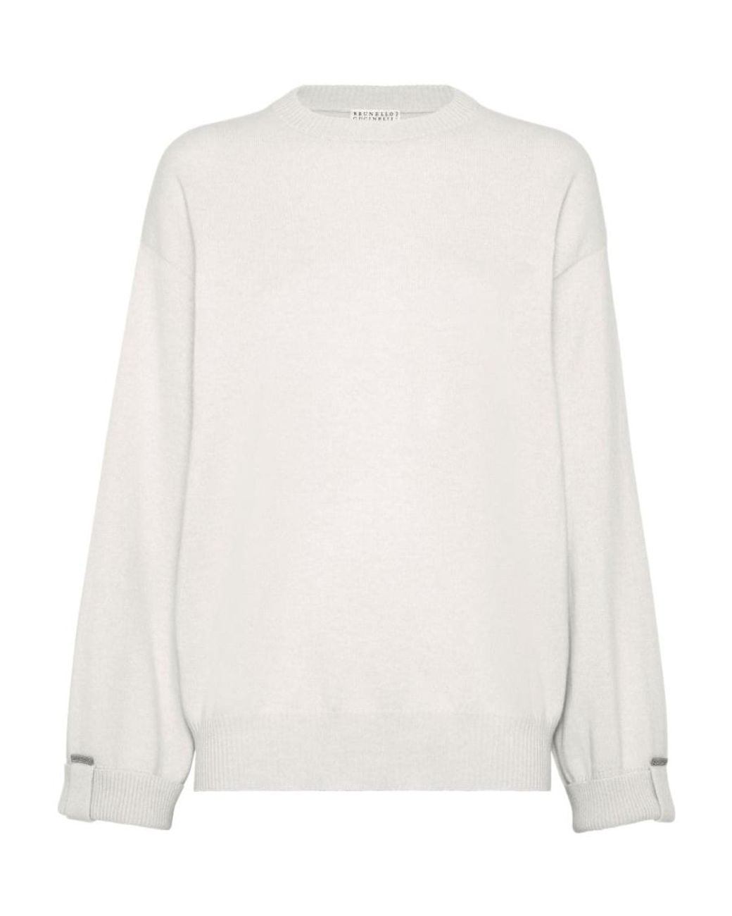 Brunello Cucinelli White Crewneck Knitted Jumper