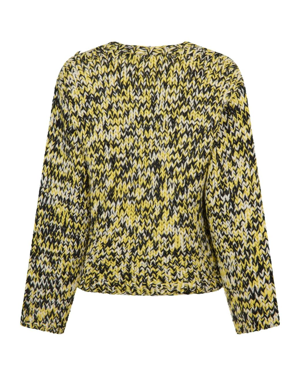 Ganni Yellow Crew Neck Knitted Top