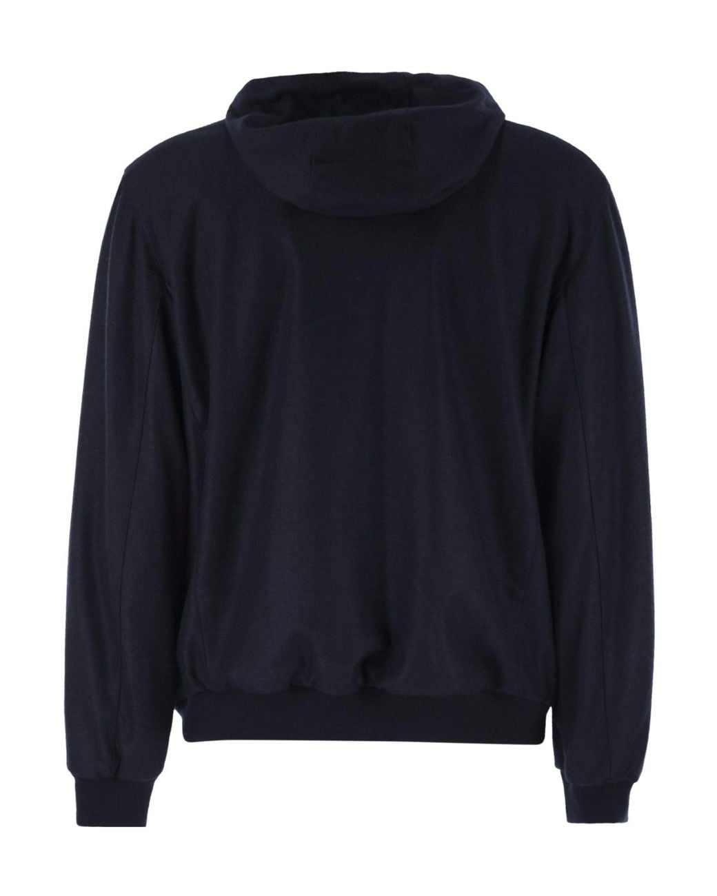 Fedeli Blue Reversible Hooded Bomber Jacket for men